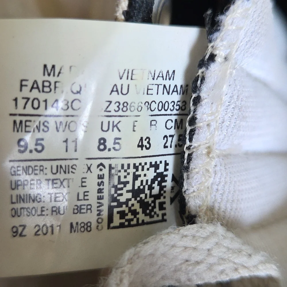 Converse Not Chuck Graphic High-Top Sneakers Thrashed Sz 9.5 - Picture 11 of 17
